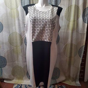 🤩3/$15! Spense Woman black & white colorblock dress (22W)